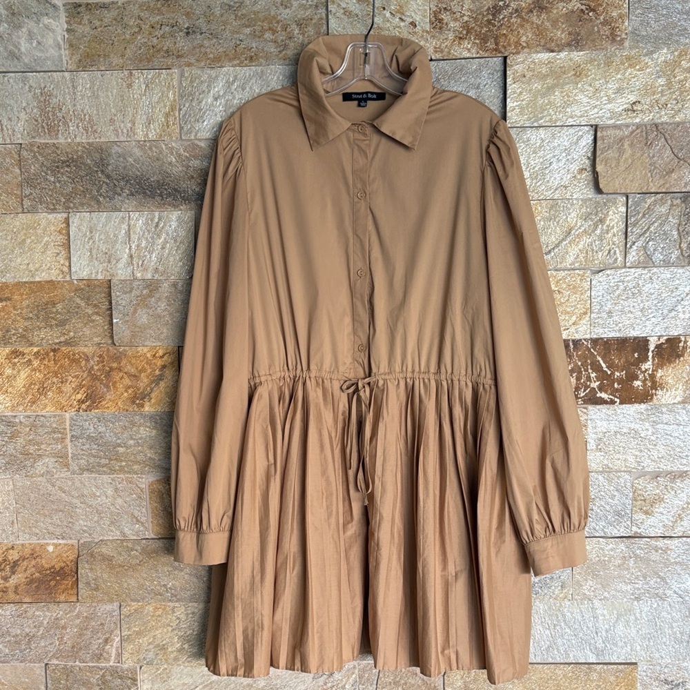 Chic Tan Long Sleeve Dress